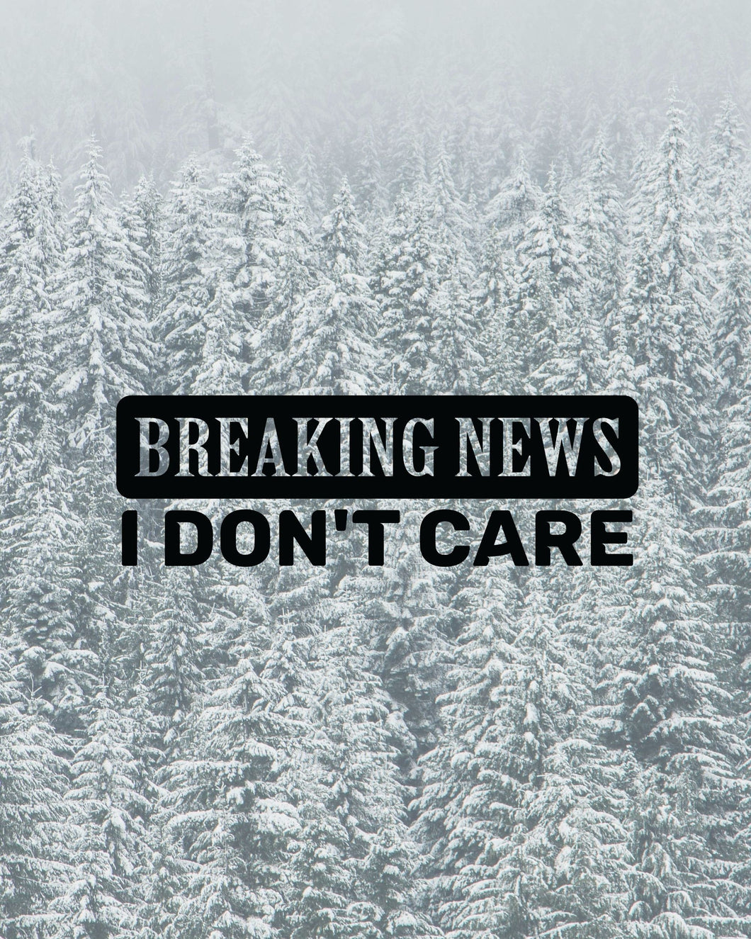 Breaking News I Don't Care Vinyl Decal, Car Sticker, Car Decal, Bumper Sticker, Funny Car Decal