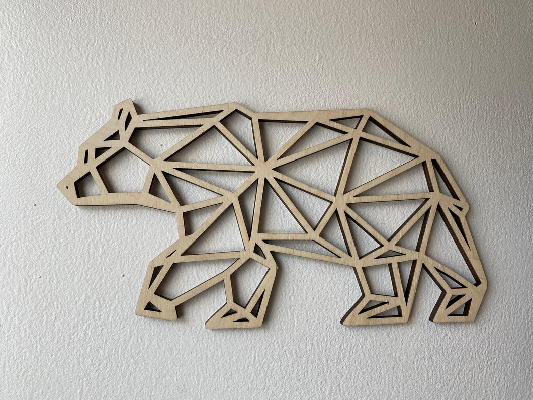 ‘Walking Bear’ Geometrical Animal Cutout