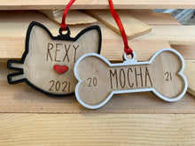 Load image into Gallery viewer, Personalized Cat Face Christmas Ornament
